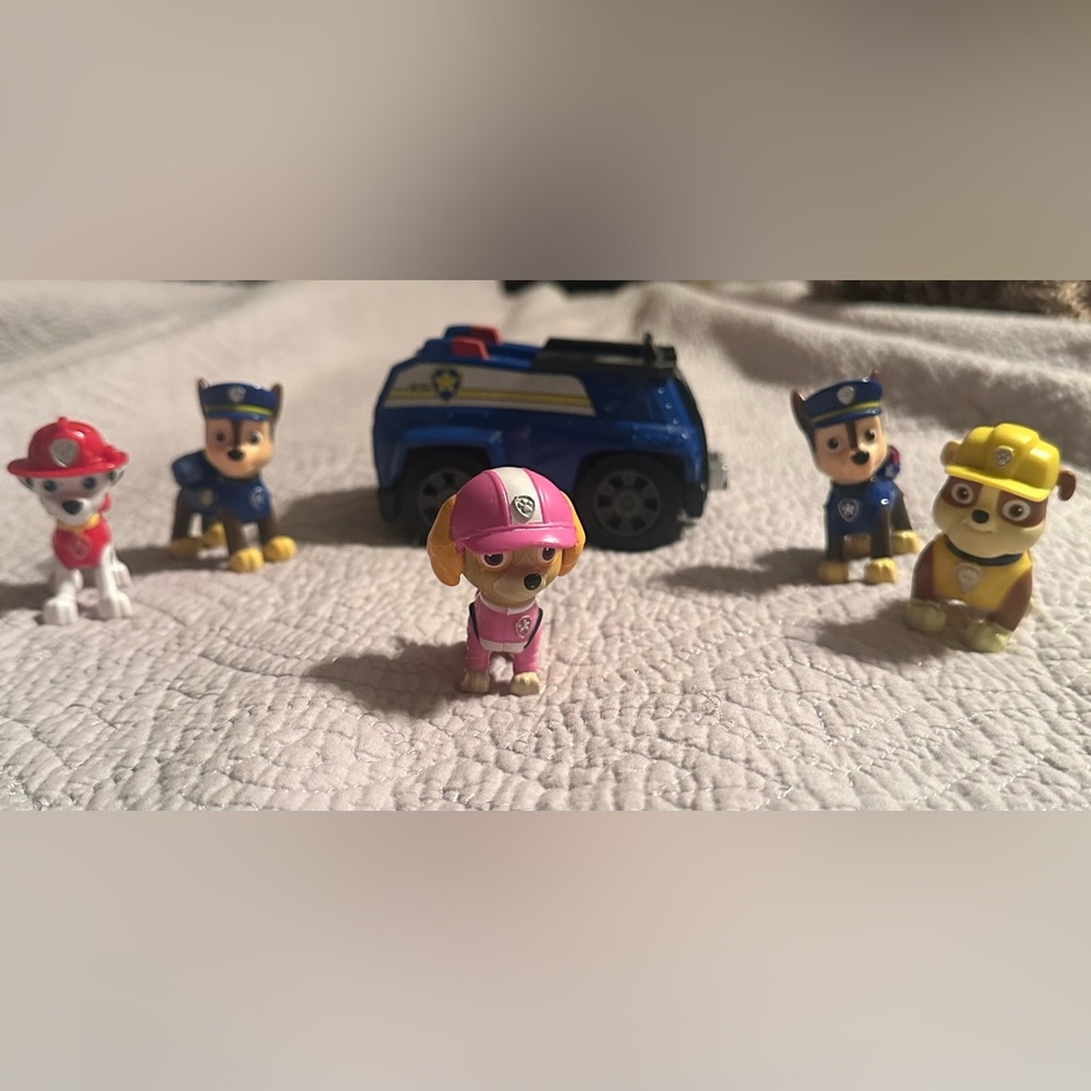 Paw Patrol Toy 6 Piece Set Including Police Car